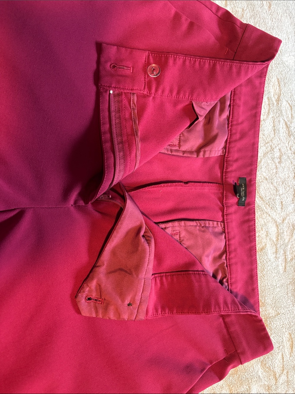Ann Taylor Factory Wide-Leg Pants in Deep Raspberry - Picture 3 of 3
